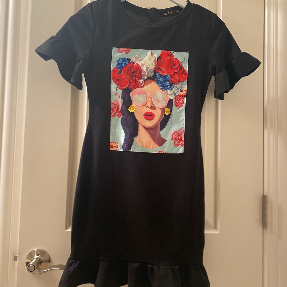 SheIn Black Ruffle Mini Dress - Picture 8 of 8